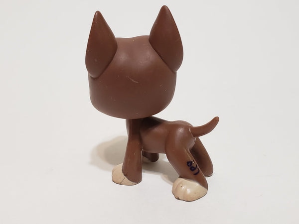 Littlest Pet Shop RARE Brown Chocolate Great Dane Dog Puppy with Green Eyes LPS 1519 SEE VIDEO Minor Wear  JUN03J