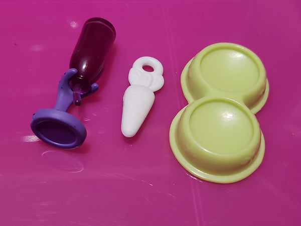 Littlest Pet Shop Lot of 3 Food Bowl Set Accessory Authentic APR22J