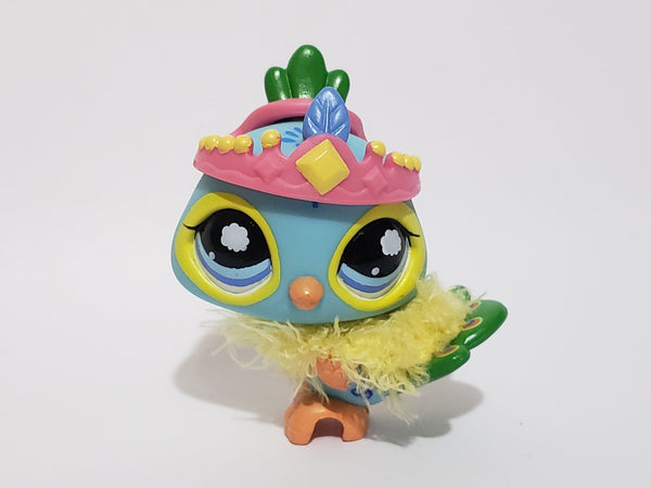 Littlest Pet Shop Peacock 1069 with Original Scarf & Tiara Accessories Authentic LPS Has Initial Jan5ni
