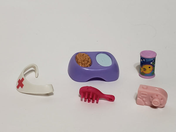 Littlest Pet Shop Random Lot of 5 Salon Doctor Mall Food Dish Set Authentic LPS SEE VIDEO