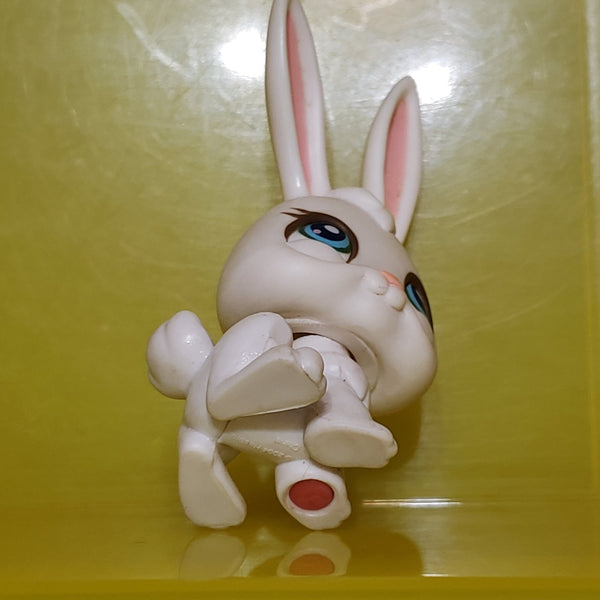 Littlest Pet Shop Rabbit 3 White Bunny White Blue Eyes, Brown Eyelashes LPS Comes As Shown OCT22J