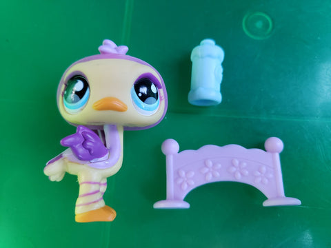 LIKE NEW Littlest Pet Shop Bird Ostrich 516 with Original Accessory Complete Set Authentic Lps JUL26 JST