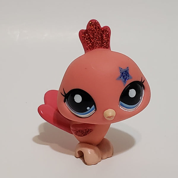 Littlest Pet Shop 2259 Pink Peacock Bird Glitter Shimmer Authentic LPS Comes As Shown OCT7J NN