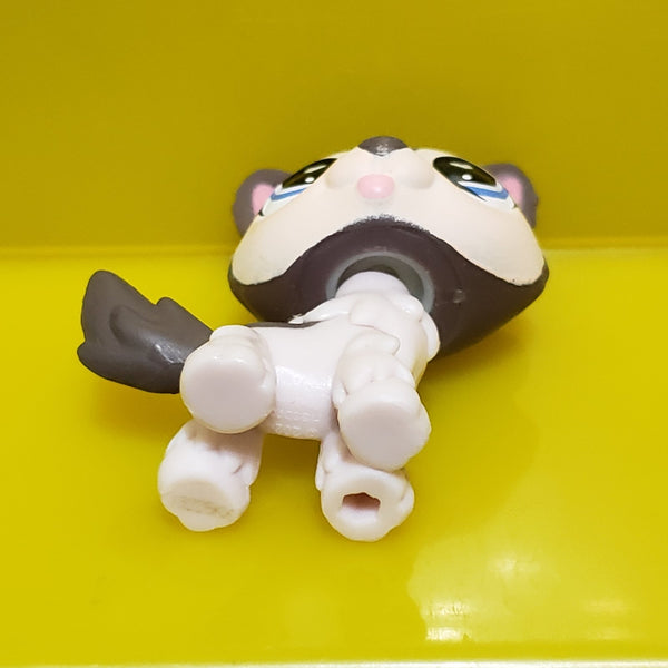 LIKE NEW Littlest Pet Shop G7 Chocolate Brown White Husky 240 Heart Eyes Dog Puppy Authentic Dec8n