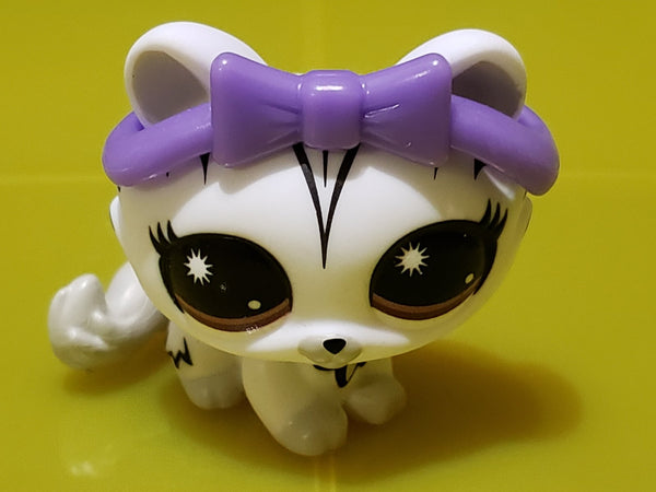 Littlest Pet Shop Rare White G7 Cat Crouching 250 with Accessory Authentic Lps APR19J