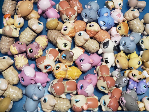 Littlest Pet Shop Random 3 Different Adorable Hamster Guinea Pig Cute Set LPS Authentic