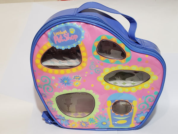 Littlest Pet Shop Pink Blue Medium Plastic Bag Purse Carrying Case on the Go LPS Jan20j