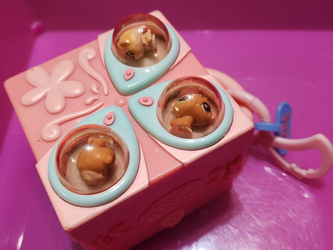 MINT Littlest Pet Shop Pink Teeniest Playset Tiniest with 3 Hamster Pets Authentic JUN1J