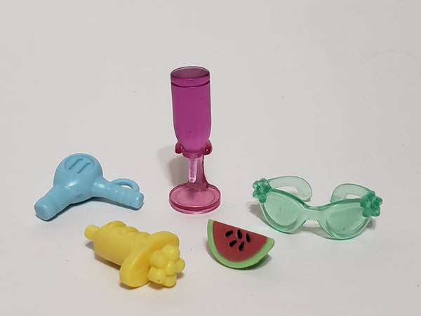 Littlest Pet Shop Random Lot of 5 Salon Doctor Mall Food Dish Set Authentic LPS SEE VIDEO