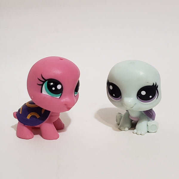 Littlest Pet Shop Set of 2 Turtles Mini Baby Babies Authentic LPS Jan01j