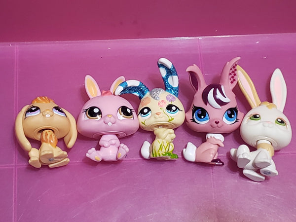 Littlest Pet Shop Set Lot 5 Random Bunny Rabbit Angora Dwarf Lop Ear Authentic