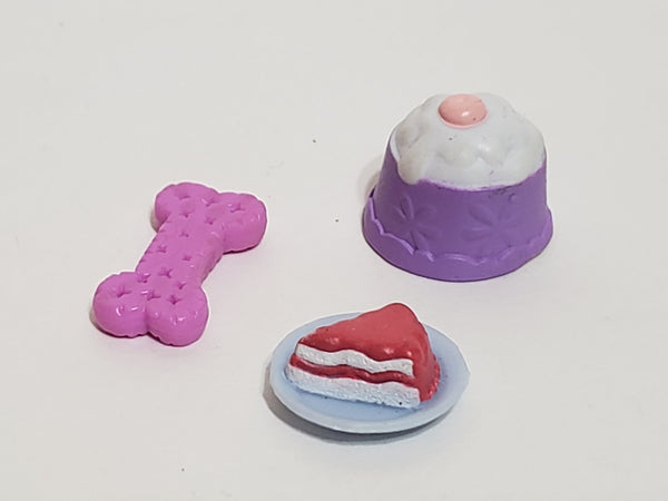 Littlest Pet Shop Random Lot of 3 Food Sweet Treats Accessory Set Authentic LPS SEE VIDEO