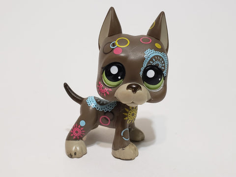Littlest Pet Shop LPS 1439 Great Dane Postcard Grey Print Tattoo Authentic Minor Wear  JUN03J