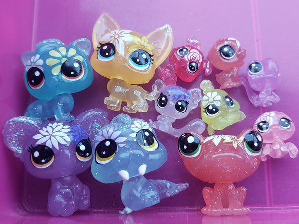 Littlest Pet Shop Lot 12 Frosted Wonderland Mini Babies Cats Dogs Authentic Mar22j