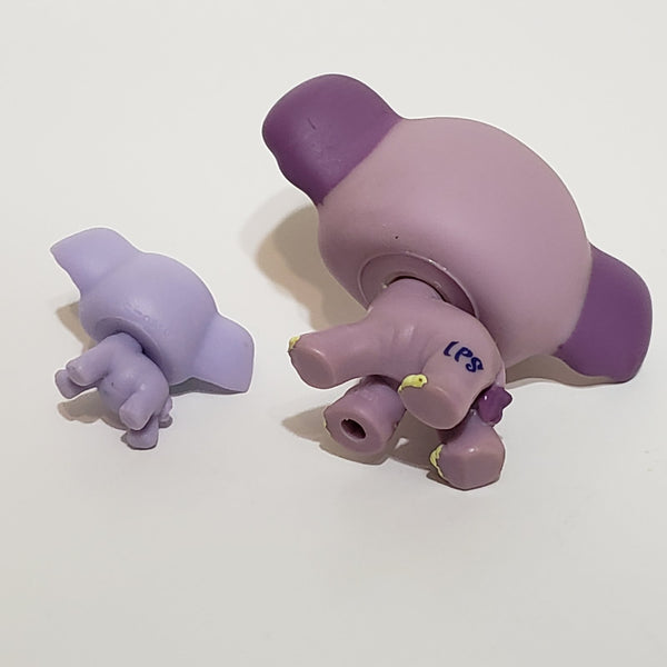 Littlest Pet Shop Purple Mommy Baby Elephant Circus 1086 3598 Set Authentic Lps SEP09J