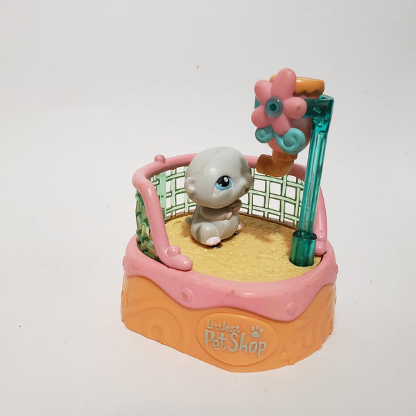 Littlest Pet Shop Magic Motion Gray Hamster Bed Bottle Set LPS SEP03 JST SEE VIDEO