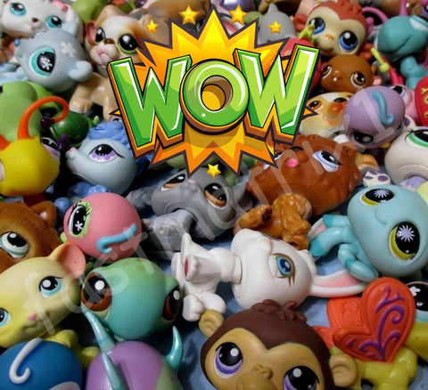 LITTLEST PET SHOP LOT 10 PCS RANDOM FIGURES AND 2 ACCESSORIES AUTHENTIC LPS (Copy)