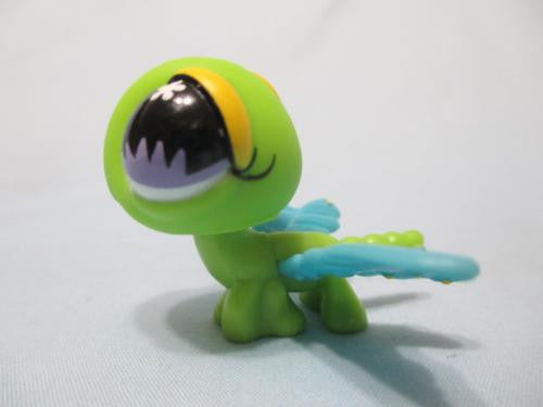 LIKE NEW Littlest Pet Shop Green Dragonfly 598 With Blue Wings Authentic Lps Mar02npo52
