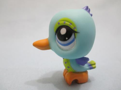 LIKE NEW Littlest Pet Shop Bird Light blue and Lime Green Hummingbird 2144 Authentic DEC08J