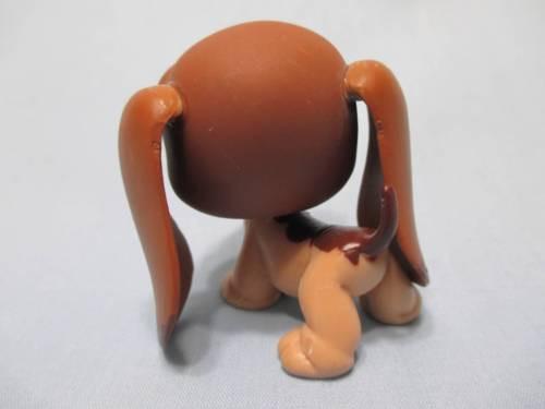 Littlest Pet Shop 665 Brown Tan Basset Hound Puppy Dog w Purple Eyes Authentic Mar19ni