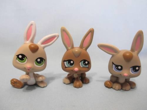 LIKE NEW Littlest Pet Shop LPS Lot Petriplets Baby Bunny Rabbit 1332 1333 1334 Triplets Authentic Mar9ni