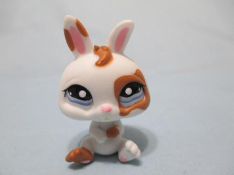 Littlest Pet Shop White Brown Dwarf 1359  Bunny Blue Eyes Pink in Ears FEB22J