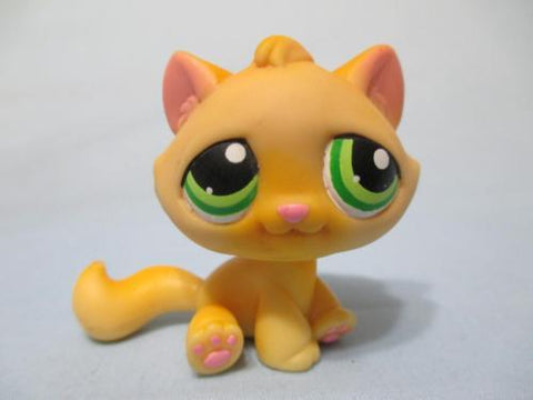 Littlest Pet Shop 94 Yellow Sitting Tabby Kitty Cat Authentic Lps May05na