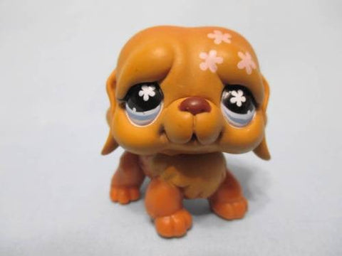 LIKE NEW Littlest Pet Shop 481 St Bernard Brown Flower Head Dog Authentic may13n