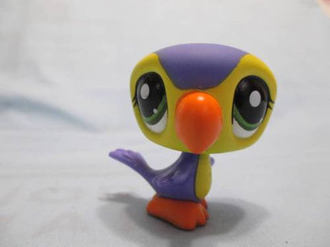LIKE NEW Littlest Pet Shop 1783 Bright Purple and Yellow Toucan Bird Authentic Lps Apr25ni