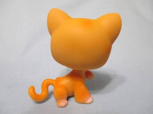 Littlest Pet Shop 11 Shorthair Cat Tabby Cat Kitty Paw Up Green Eyed Orange Yellow Authentic Lps APR14J