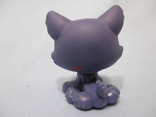 Littlest Pet Shop RARE PURPLE SITTING HUSKY DOG BLUE EYES 1217 Authentic FEB14J