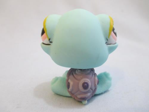 LIKE NEW Littlest Pet Shop 601 Teal Turtle Purple Shell Teardrop Eyes 100% Authentic Feb14npo250