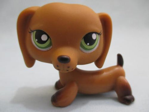 Littlest Pet Shop Dachshund Dashshund Dachsund Duchshund Dog 139 Brown Puppy Daschund LPS Authentic FEB09J