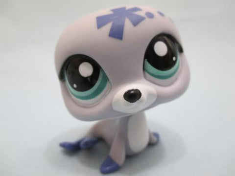LIKE NEW Littlest Pet Shop 1842 Lavender and  Purple Seal w/ Teal Eyes Authentic SEE VIDEO Oct30ni