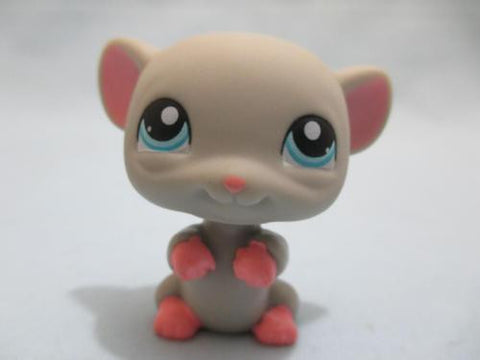Littlest Pet Shop Mouse 80 Grey Blue Eyes Authentic LPS Apr11npo90