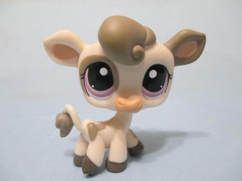 Littlest Pet Shop Cow Calf White Cream Grey 1351 Authentic Lps May24ni