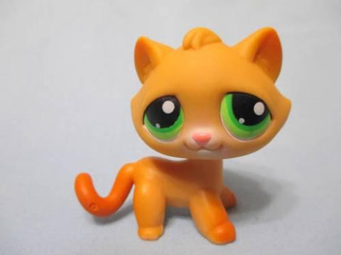 LIKE NEW Littlest Pet Shop Cat Kitty Tabby Cat Orange 110 Authentic Lps Jun9n