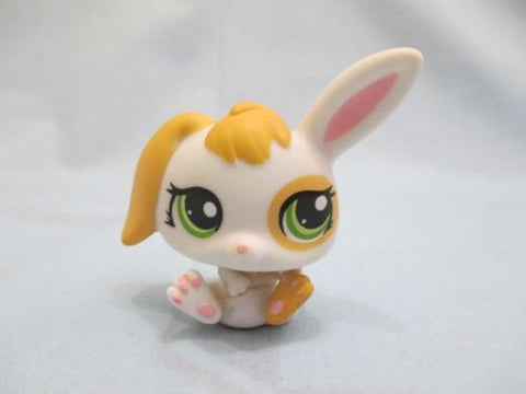 Littlest Pet Shop 1417 Yellow and White Bunny Rabbit with Green Eyes Dec05ni