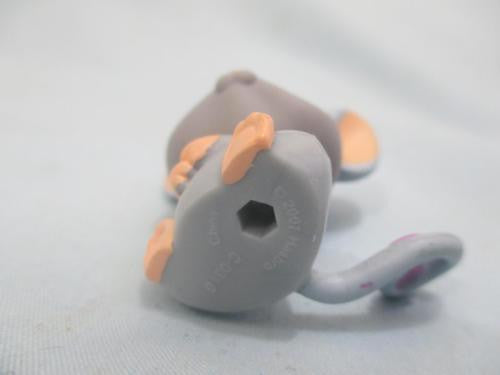 LIKE NEW Littlest Pet Shop 1203 Gray Mouse Lavender Eyes Bow on Head Tail Authentic Feb18ni