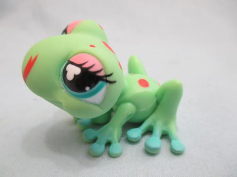 Littlest Pet Shop Pet Tree Frog 474 Green Red Spots Tongue Licking Lips May20npo46