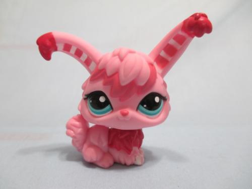 LIKE NEW Littlest Pet Shop Bunny Angora Pink with Teal Eyes 2132 Authentic Lps Dec8n