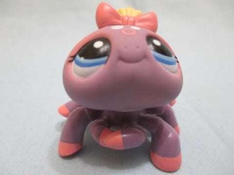 Littlest Pet Shop Spider 1619 Lavender Purple Pink w/ Blue Eyes Authentic Lps Has Initial Mar22J