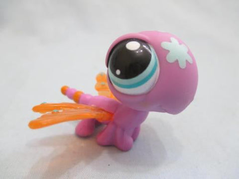 Littlest Pet Shop LP 2146 Purple Dragonfly Orange Flowers Wings Authentic MAY11JI