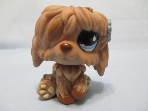 Littlest Pet Shop 678 Brown Arctic Sheep Dog Sheepdog Puppy Dog Blue Eyes Authentic Lps May29n
