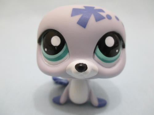LIKE NEW Littlest Pet Shop 1842 Lavender and  Purple Seal w/ Teal Eyes Authentic SEE VIDEO Oct30ni