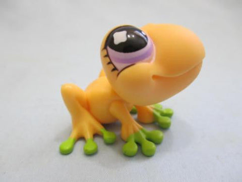 LIKE NEW LITTLEST PET SHOP LOOSE PET 928 YELLOW FROG WITH PURPLE EYES Apr18npo64m