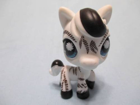 Littlest Pet Shop 903 Black White Zebra Pony Blue Pinwheel Eyes Authentic APR25JI