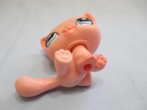 LIKE NEW Littlest Pet Shop Pink Shorthair Cat Kitty 959 Blue Star Eyes LPS Authentic Feb2ni