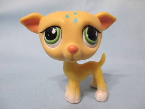 LIKE NEW Littlest Pet Shop 875 Whippet Greyhound Dog Green Eyes Greyhound Authentic Nov30npoHG