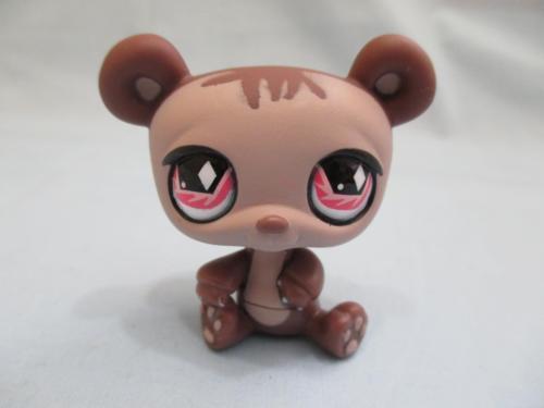 Littlest Pet Shop Panda Bear Brown with Pink Eyes 594 Authentic Lps OCT25J